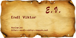 Endl Viktor névjegykártya